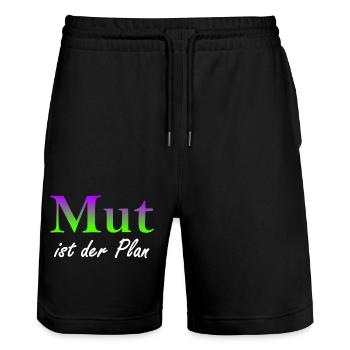 Mut ist der Plan - Stanley/Stella Unisex Bio Joggingshorts Trainer  - Schwarz - Vorne - Nik (191cm) & Marisol (170cm)