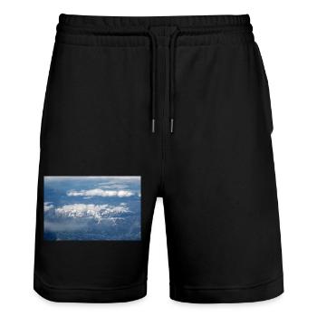 Formations nuageuses et Alpes près de la Zugspitze - Short de jogging bio TRAINER Stanley/Stella unisexe - noir - Devant - Nik (191cm) & Marisol (170cm)