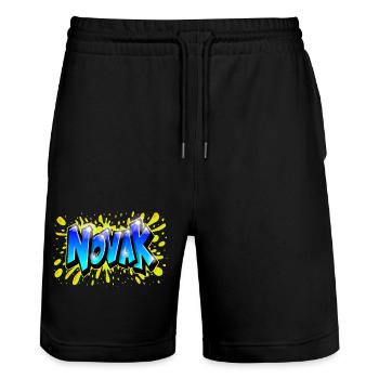 Graffiti NOVAK von Max leTagueur. druckbar - Stanley/Stella Unisex Bio Joggingshorts Trainer  - Schwarz - Vorne - Nik (191cm) & Marisol (170cm)