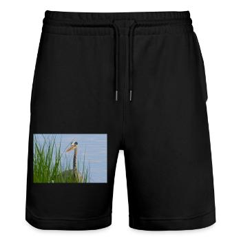 Heron - Stanley/Stella Trainer Unisex Organic Jogging Shorts - black - Front - Nik (191cm) & Marisol (170cm)