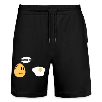 Grand Frère oeuf - Short de jogging bio TRAINER Stanley/Stella unisexe - noir - Devant - Nik (191cm) & Marisol (170cm)