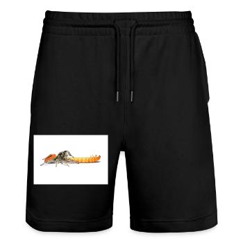 Springspinne Phidippus texanus jumping spider - Stanley/Stella Trainer Unisex Organic Jogging Shorts - black - Front - Nik (191cm) & Marisol (170cm)