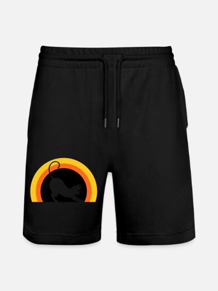 Cat > Vector Graphic ! Cat - Stanley/Stella Trainer Unisex Organic Jogging Shorts - black