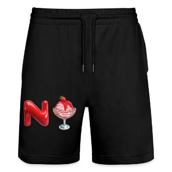 N - Ice "Nice Treat" - Stanley/Stella Unisex Bio Joggingshorts Trainer  - Schwarz - Vorne - Nik (191cm) & Marisol (170cm)