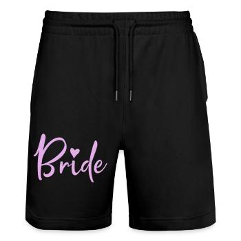 mariée - Short de jogging bio TRAINER Stanley/Stella unisexe - noir - Devant - Nik (191cm) & Marisol (170cm)