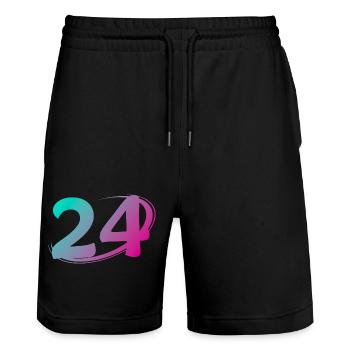 Numéro 24 multicolore - Short de jogging bio TRAINER Stanley/Stella unisexe - noir - Devant - Nik (191cm) & Marisol (170cm)