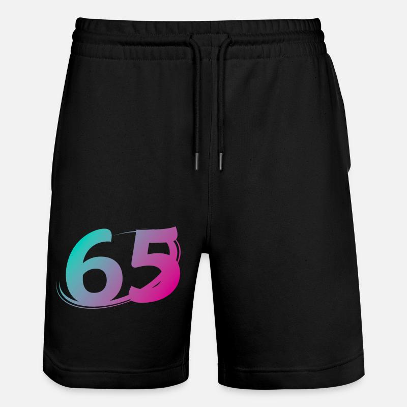Nummer 65 mehrfarbig - Stanley/Stella Unisex Bio Joggingshorts Trainer  - Schwarz