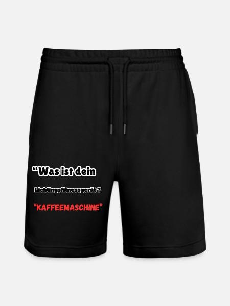 "Fitness Equipment Coffee Machine" - Stanley/Stella Trainer Unisex Organic Jogging Shorts - black