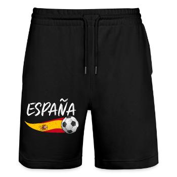 Spanier Spanien - Stanley/Stella Unisex Bio Joggingshorts Trainer  - Schwarz - Vorne - Nik (191cm) & Marisol (170cm)