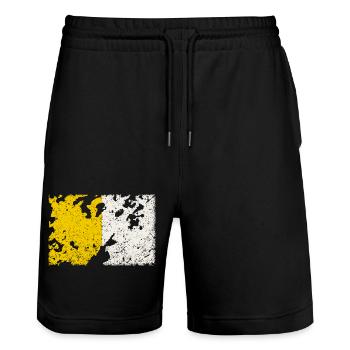 Antrim - Vintage - Stanley/Stella Trainer Unisex Organic Jogging Shorts - black - Front - Nik (191cm) & Marisol (170cm)