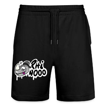 Cool Rhinooo - the shirt for the rhino crew :) - Stanley/Stella Trainer Unisex Organic Jogging Shorts - black - Front - Nik (191cm) & Marisol (170cm)