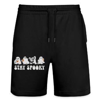 Ghosts Halloween - Stay Spooky - Stanley/Stella Trainer Unisex Organic Jogging Shorts - black - Front - Nik (191cm) & Marisol (170cm)