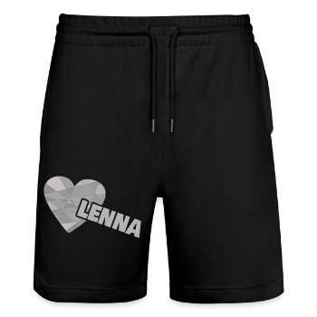 Lenna comme amour - Short de jogging bio TRAINER Stanley/Stella unisexe - noir - Devant - Nik (191cm) & Marisol (170cm)