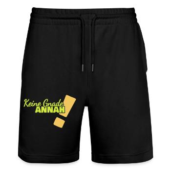 Annah - Stanley/Stella Trainer Unisex Organic Jogging Shorts - black - Front - Nik (191cm) & Marisol (170cm)