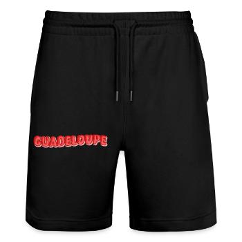 Guadeloupe als Urlaub - Stanley/Stella Unisex Bio Joggingshorts Trainer  - Schwarz - Vorne - Nik (191cm) & Marisol (170cm)