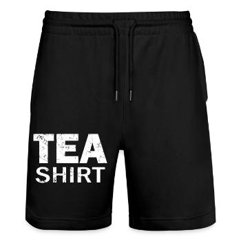 Tea Shirt - Stanley/Stella Trainer Unisex Organic Jogging Shorts - black - Front - Nik (191cm) & Marisol (170cm)