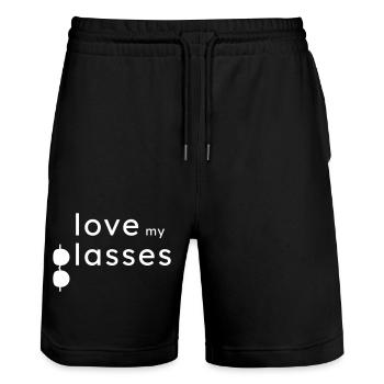 Love my Glasses Geschenk - Stanley/Stella Unisex Bio Joggingshorts Trainer  - Schwarz - Vorne - Nik (191cm) & Marisol (170cm)