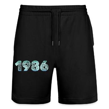 1986 - Stanley/Stella Unisex Bio Joggingshorts Trainer  - Schwarz - Vorne - Nik (191cm) & Marisol (170cm)