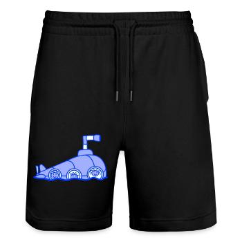 Lustige 3 U-Boot Crew Team Drei Freunde Matrosen - Stanley/Stella Unisex Bio Joggingshorts Trainer  - Schwarz - Vorne - Nik (191cm) & Marisol (170cm)