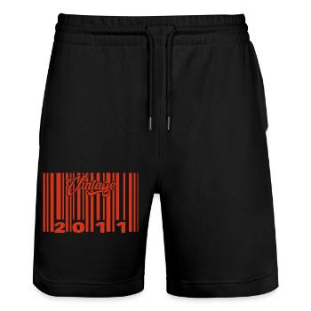 Vintage 2011 Born In 2011 14 Year Old Bar Code Anniversai - Stanley/Stella Trainer Unisex Organic Jogging Shorts - black - Front - Nik (191cm) & Marisol (170cm)
