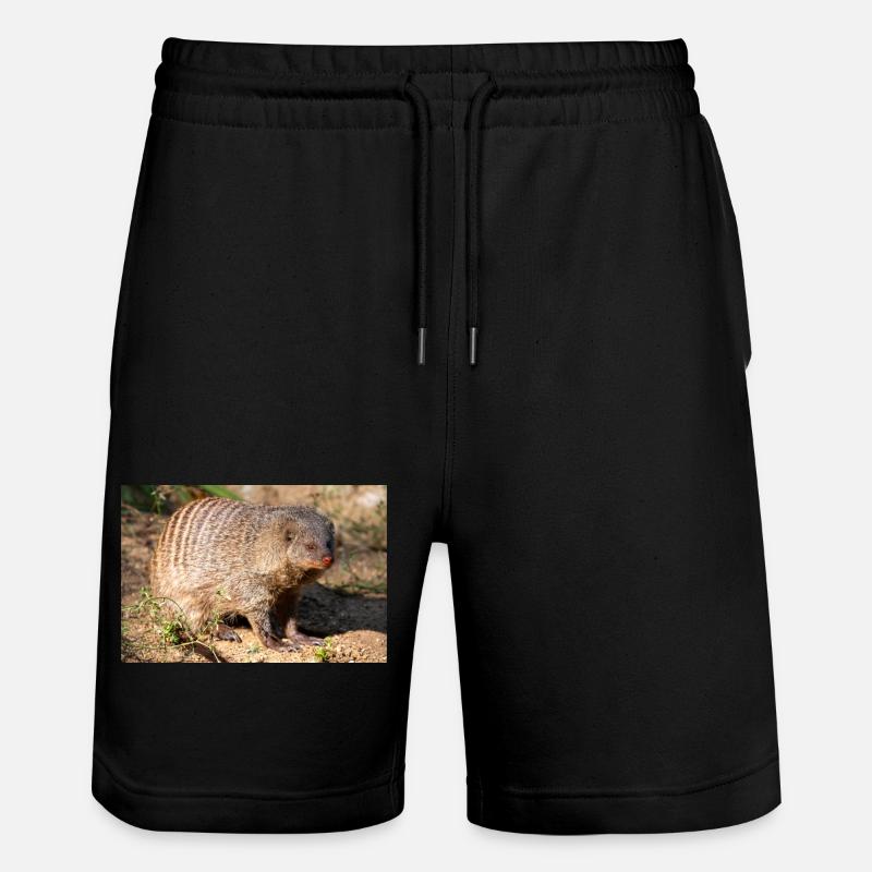 Gebänderte Manguste oder Zebramanguste Zebramanguste - Stanley/Stella Unisex Bio Joggingshorts Trainer  - Schwarz