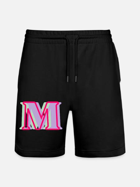 Mehrfarbiger Buchstabe m - Stanley/Stella Unisex Bio Joggingshorts Trainer  - Schwarz