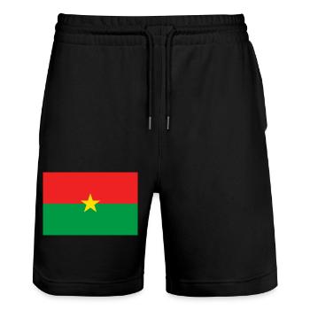 Burkina - Stanley/Stella Trainer Unisex Organic Jogging Shorts - black - Front - Nik (191cm) & Marisol (170cm)