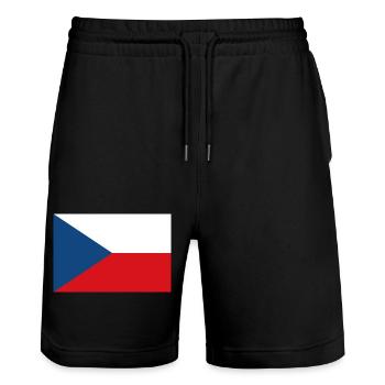 République tchèque - Short de jogging bio TRAINER Stanley/Stella unisexe - noir - Devant - Nik (191cm) & Marisol (170cm)