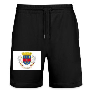Saint-Barthélemy - Short de jogging bio TRAINER Stanley/Stella unisexe - noir - Devant - Nik (191cm) & Marisol (170cm)