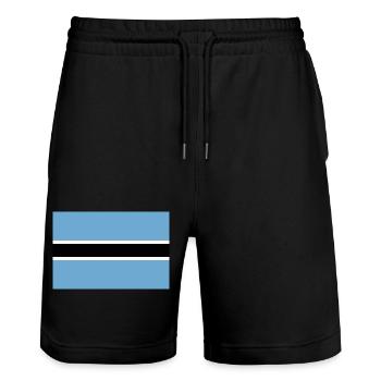 Botswana - Stanley/Stella Trainer Unisex Organic Jogging Shorts - black - Front - Nik (191cm) & Marisol (170cm)