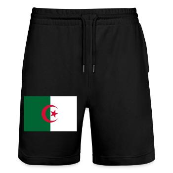 Algerien - Stanley/Stella Unisex Bio Joggingshorts Trainer  - Schwarz - Vorne - Nik (191cm) & Marisol (170cm)