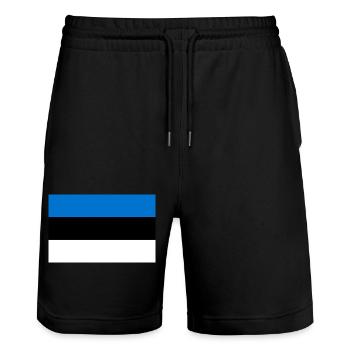 Estland - Stanley/Stella Unisex Bio Joggingshorts Trainer  - Schwarz - Vorne - Nik (191cm) & Marisol (170cm)