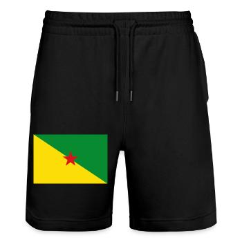 Guyane française - Short de jogging bio TRAINER Stanley/Stella unisexe - noir - Devant - Nik (191cm) & Marisol (170cm)