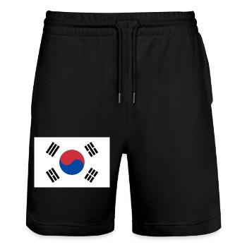 Südkorea - Stanley/Stella Unisex Bio Joggingshorts Trainer  - Schwarz - Vorne - Nik (191cm) & Marisol (170cm)