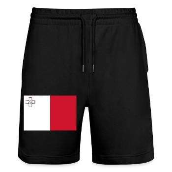 Malta - Stanley/Stella Unisex Bio Joggingshorts Trainer  - Schwarz - Vorne - Nik (191cm) & Marisol (170cm)