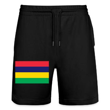 Mauritius - Stanley/Stella Trainer Unisex Organic Jogging Shorts - black - Front - Nik (191cm) & Marisol (170cm)