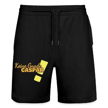 Lustig Caspar - Stanley/Stella Trainer Unisex Organic Jogging Shorts - black - Front - Nik (191cm) & Marisol (170cm)
