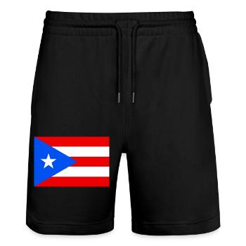Puerto Rico - Stanley/Stella Unisex Bio Joggingshorts Trainer  - Schwarz - Vorne - Nik (191cm) & Marisol (170cm)