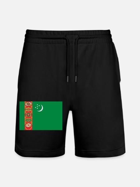 Turkmenistan - Stanley/Stella Trainer Unisex Organic Jogging Shorts - black
