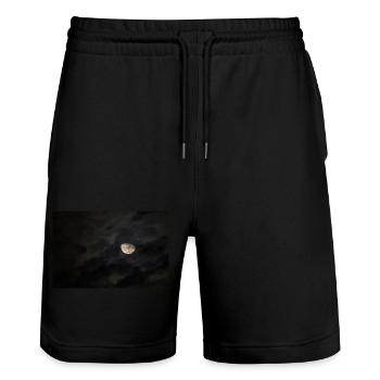 Mond - Stanley/Stella Unisex Bio Joggingshorts Trainer  - Schwarz - Vorne - Nik (191cm) & Marisol (170cm)