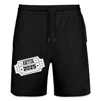 Timbre Abitur 2025 - Short de jogging bio TRAINER Stanley/Stella unisexe - noir - Devant - Nik (191cm) & Marisol (170cm)