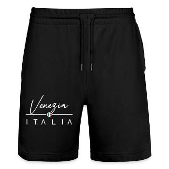 Italie - Venise - Venise - Italien - Italie - Short de jogging bio TRAINER Stanley/Stella unisexe - noir - Devant - Nik (191cm) & Marisol (170cm)