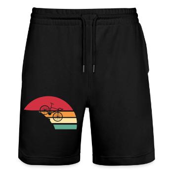 Mountainbike Retro Downhill Fahrrad - Stanley/Stella Unisex Bio Joggingshorts Trainer  - Schwarz - Vorne - Nik (191cm) & Marisol (170cm)