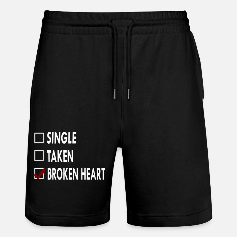 SINGLE BROKEN HEART - Short de jogging bio TRAINER Stanley/Stella unisexe - noir