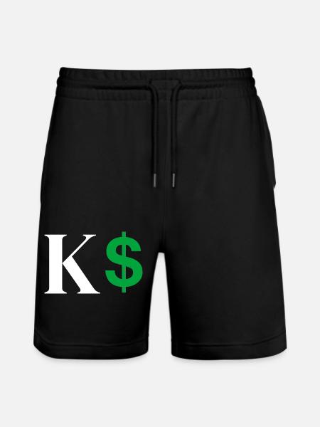 Letter k dollar - Stanley/Stella Trainer Unisex Organic Jogging Shorts - black