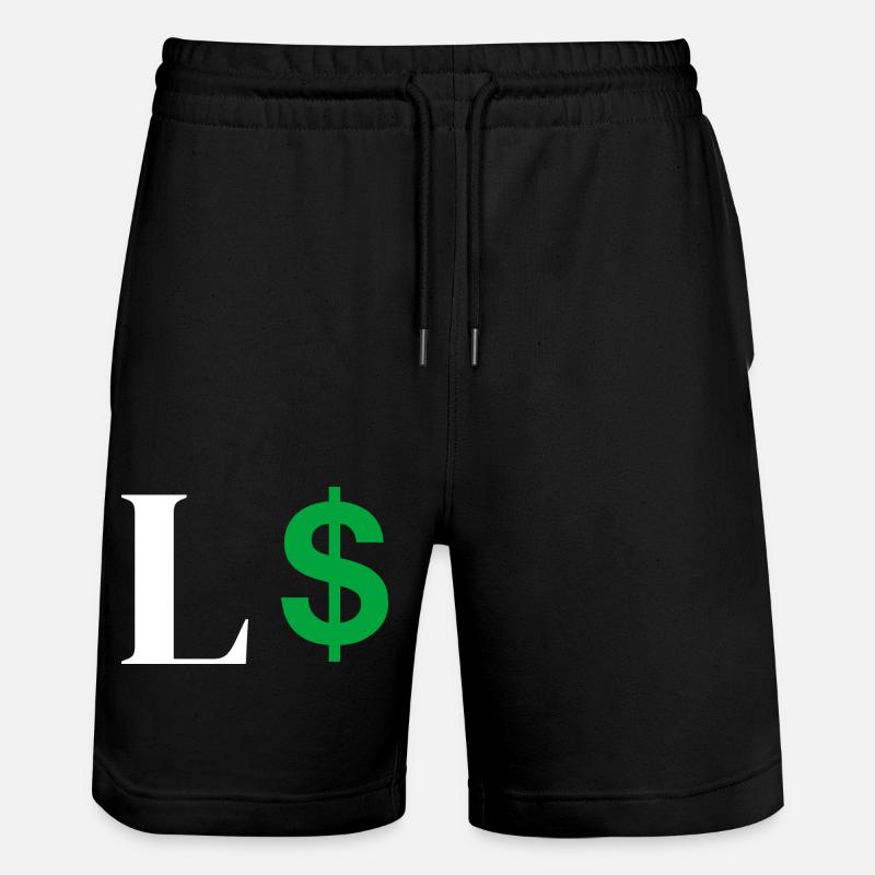 Buchstabe l Dollar - Stanley/Stella Unisex Bio Joggingshorts Trainer - Schwarz