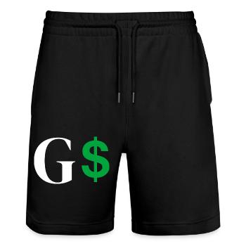 Buchstabe g Dollar - Stanley/Stella Unisex Bio Joggingshorts Trainer  - Schwarz - Vorne - Nik (191cm) & Marisol (170cm)