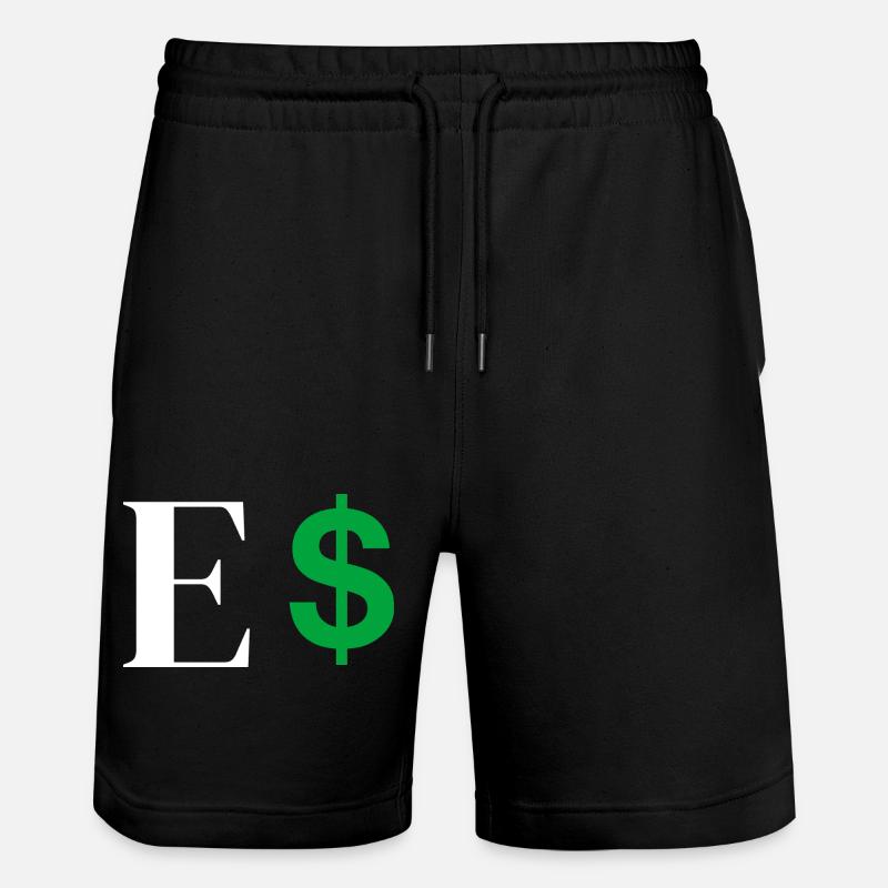 Buchstabe E Dollar - Stanley/Stella Unisex Bio Joggingshorts Trainer - Schwarz