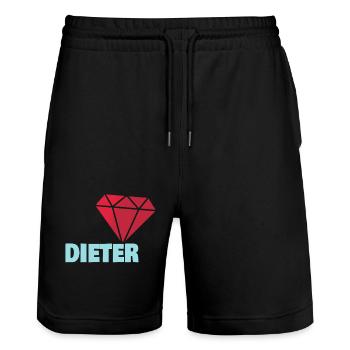 Dieter - Stanley/Stella Unisex Bio Joggingshorts Trainer  - Schwarz - Vorne - Nik (191cm) & Marisol (170cm)