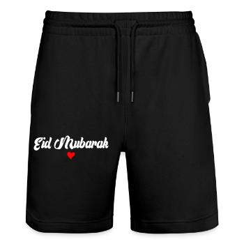 Islam Eid Mubarak - Stanley/Stella Unisex Bio Joggingshorts Trainer  - Schwarz - Vorne - Nik (191cm) & Marisol (170cm)